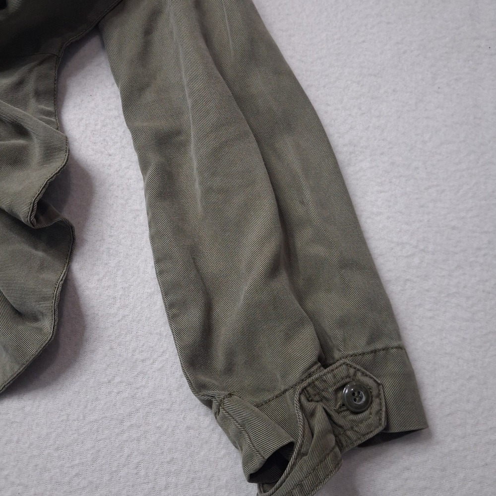 Pistola Olive Green Tencel Utility Jacket Womens XS P5001CD Button Front Cargo - Picture 7 of 13